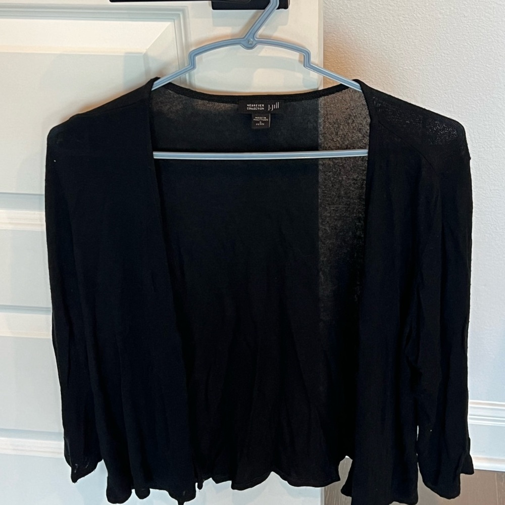 J. Jill Wearever Collection Black Thin Jacket